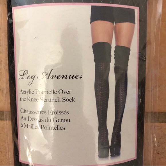 NWT Leg Avenue Black Thigh High Socks ONESIZE - Picture 2 of 4